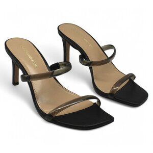 Salin Womens Double Band Open Toe Slide Sandals